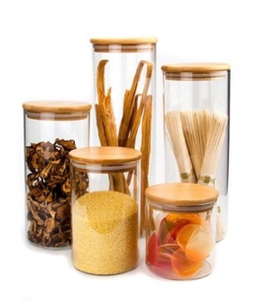 Transparent Glass Food Storage Canisters